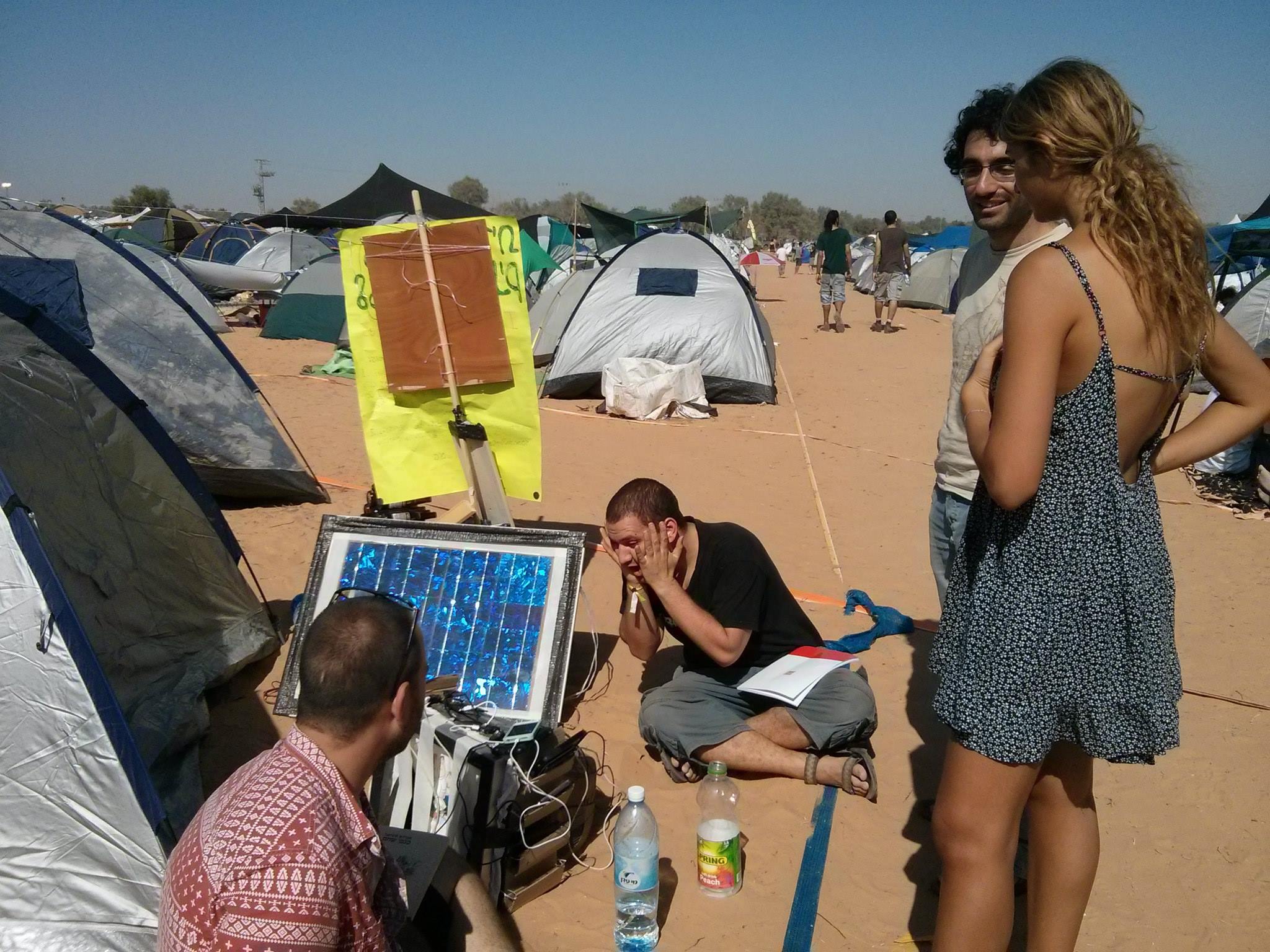 solar phone charging station - In the festival