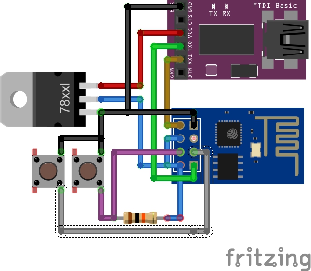 Flashing ESP8266 circuit