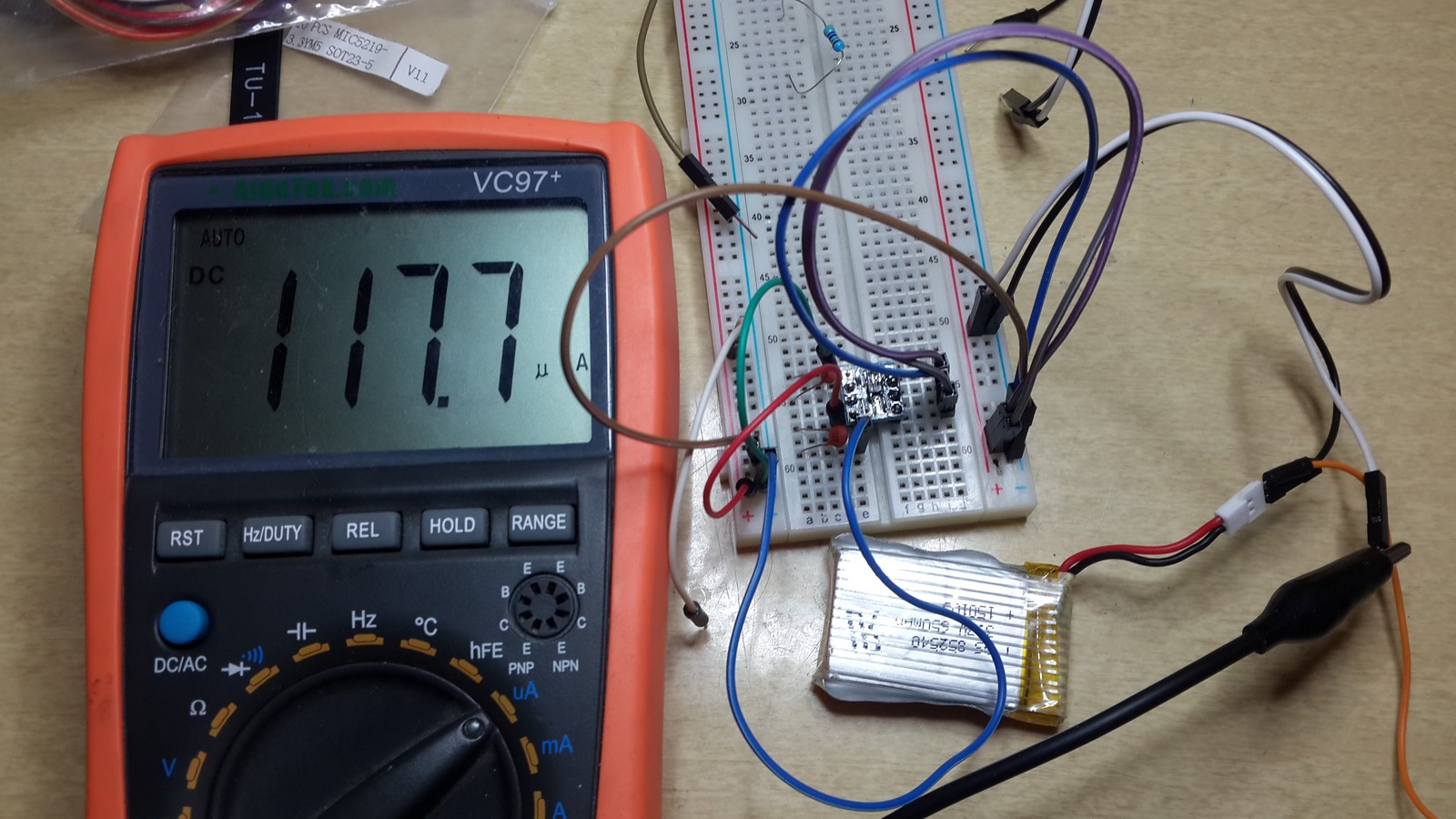 MIC5219 LG33 voltage regulator current testing