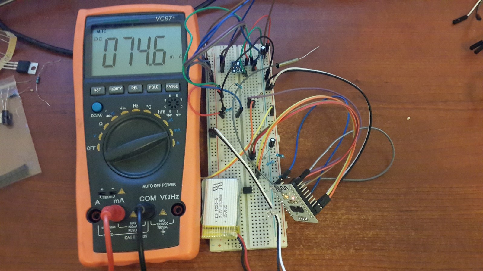 ESP8266 not sleep mode current measure