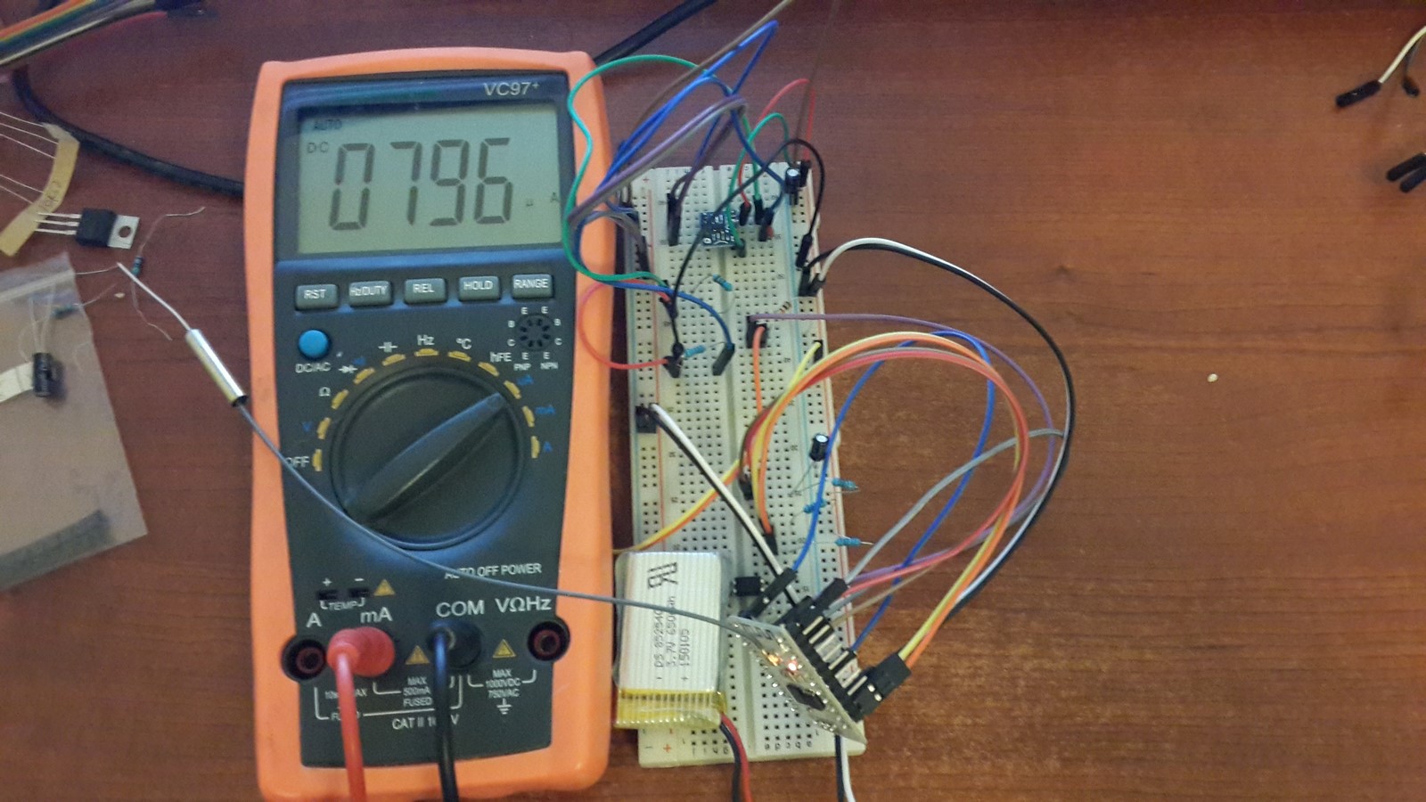 ESP8266 not sleep mode current measure