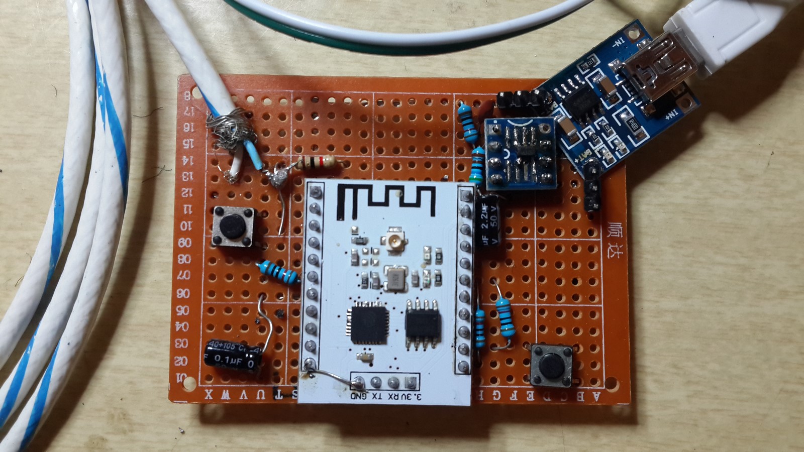 ESP8266 solar power thermistor circuit ready