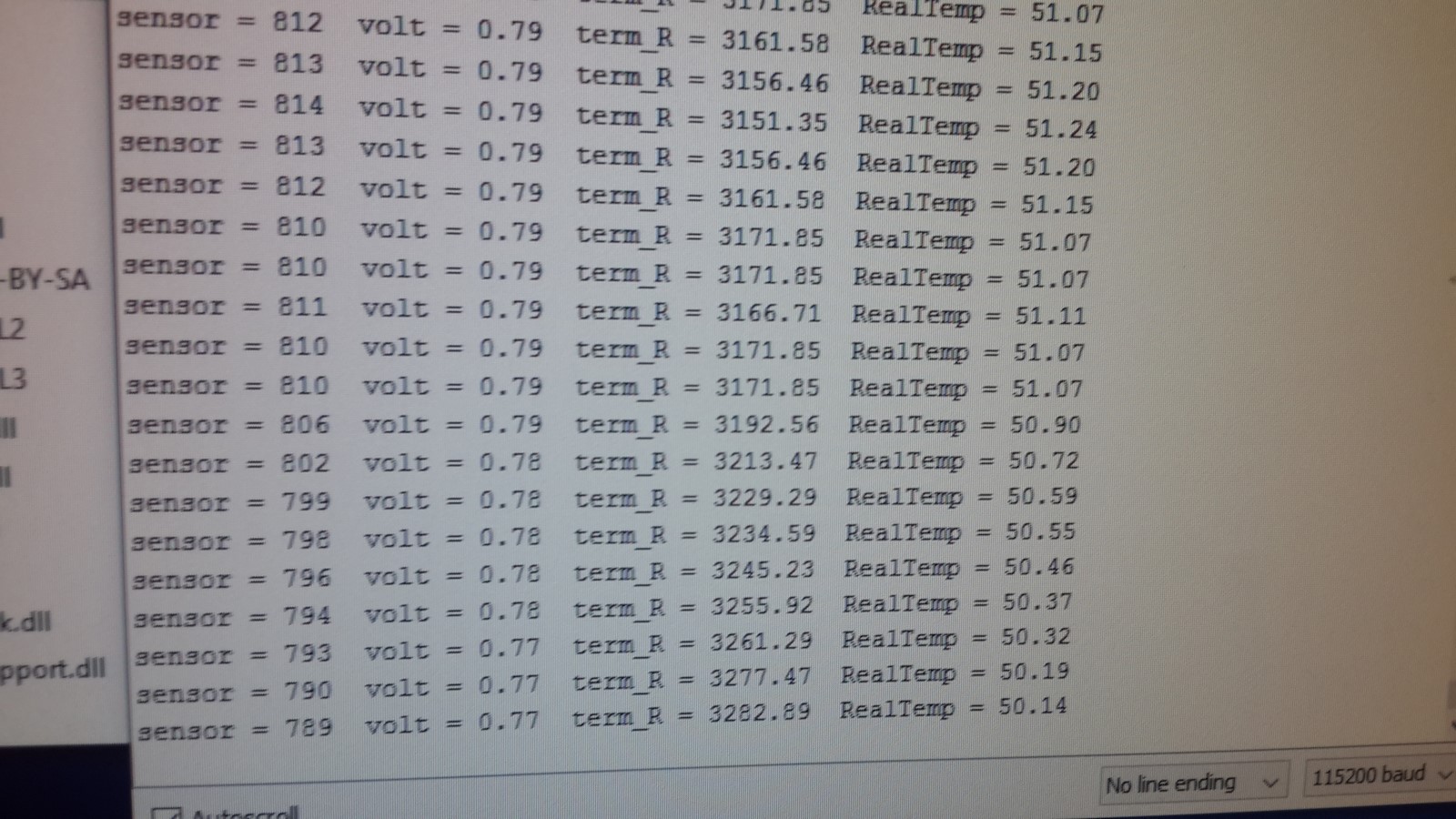 thermistor on hot water