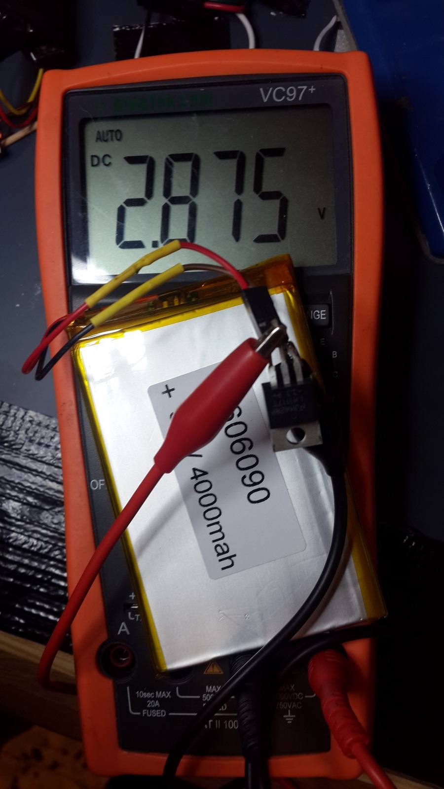 LM1117 drop down voltage with li-ion battery