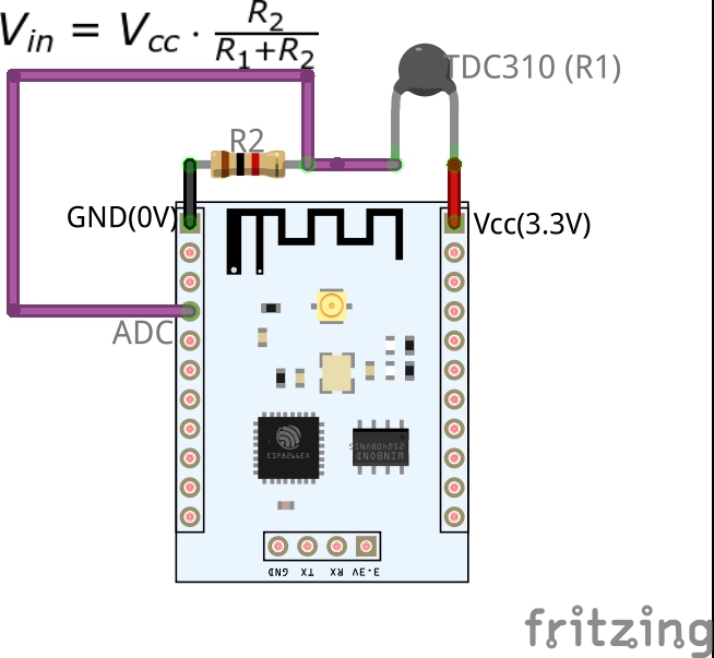 Thermistor voltage divider