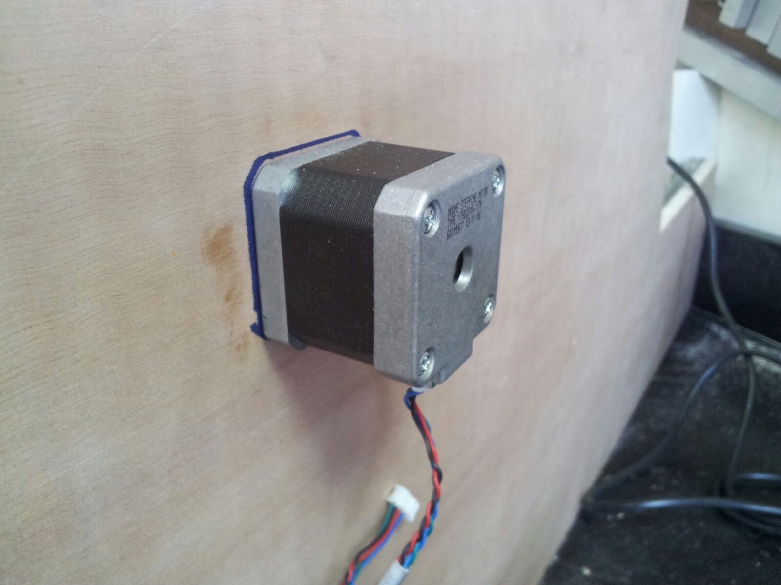 Door construction - wood perspex stepper motor 8