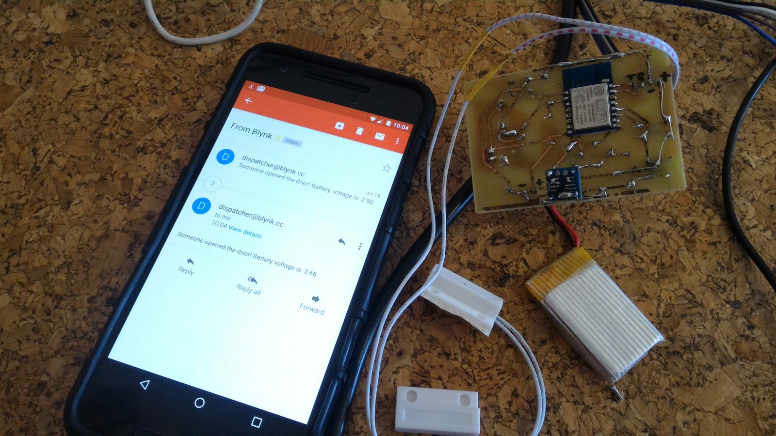 PCB Playing ESP8266 reed switch 