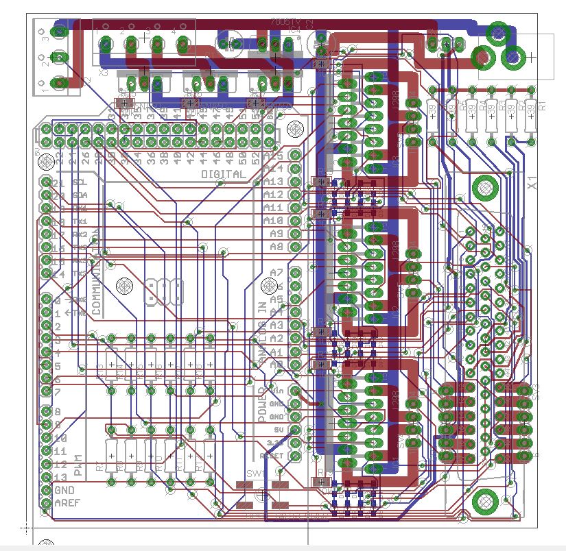 Scorbot Arduino Mega shield PCB Eagle design