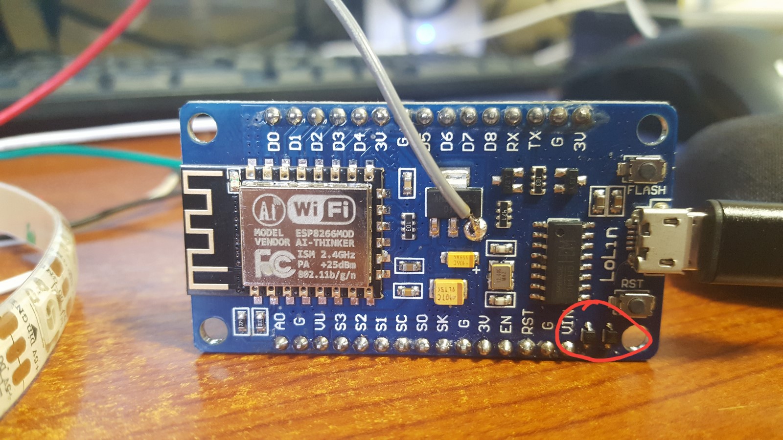 ESP8266 AMS1117 5V wiring